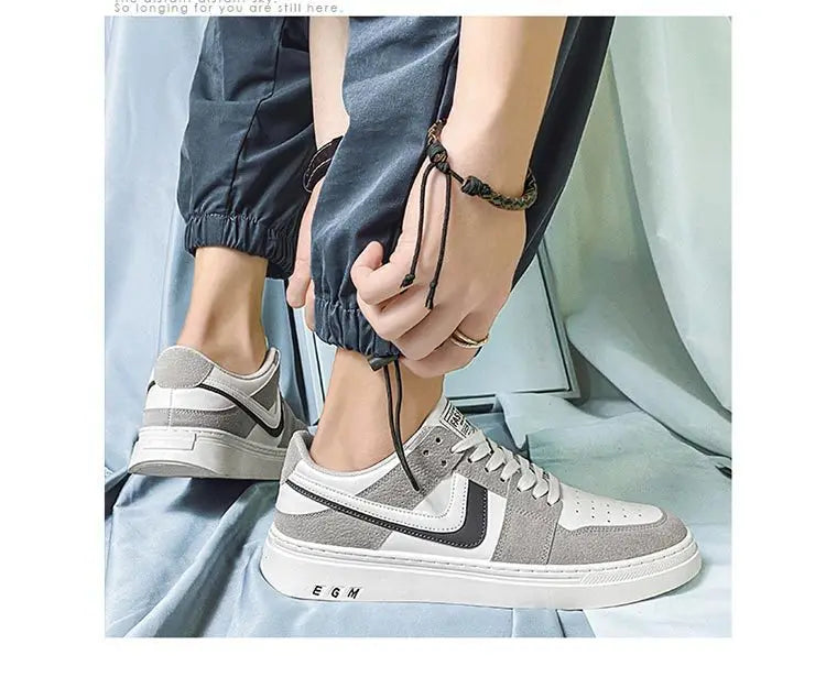 2024 New Men's Fashion Casual Color Blocking Lace Up