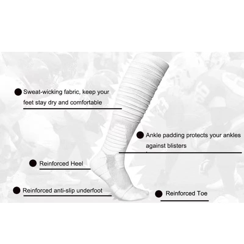 Football Socks Extra Long Padded Scrunch Athletic Socks