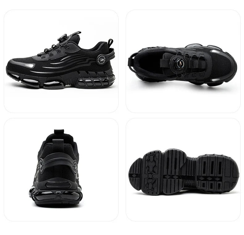 WOUDHONY Men Breathable Work Sneakers Steel Toe Shoes