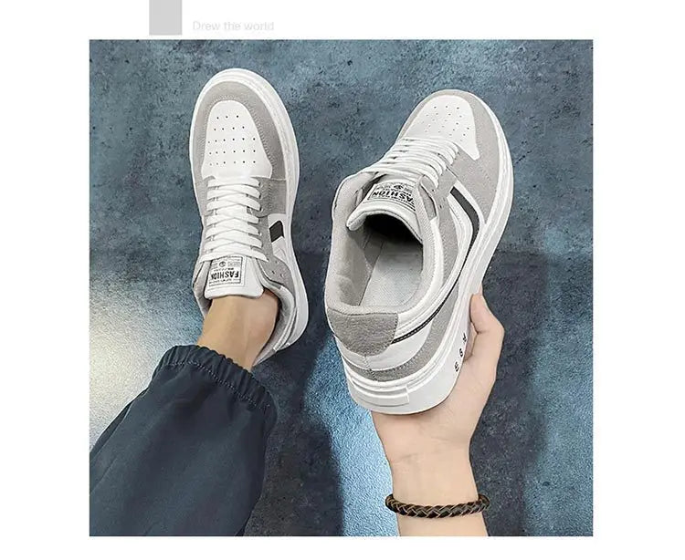 2024 New Men's Fashion Casual Color Blocking Lace Up
