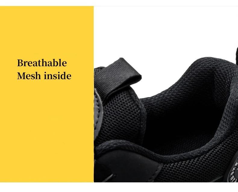 WOUDHONY Men Breathable Work Sneakers Steel Toe Shoes
