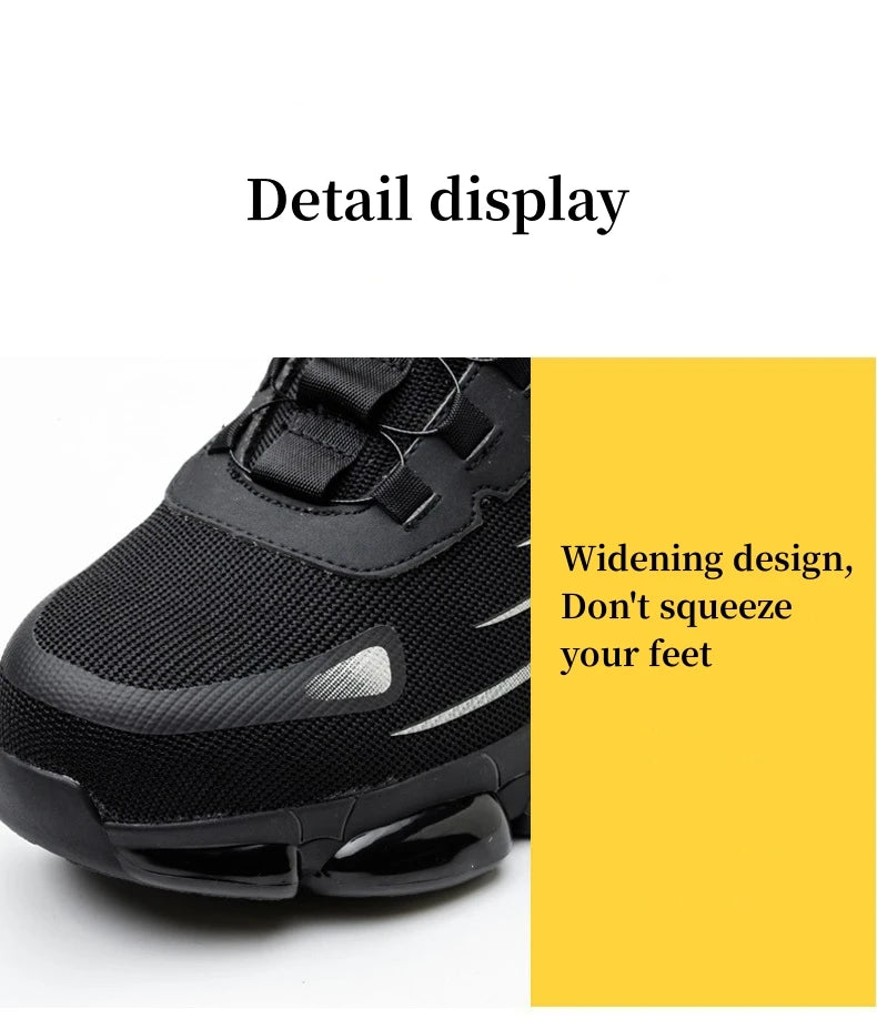 WOUDHONY Men Breathable Work Sneakers Steel Toe Shoes