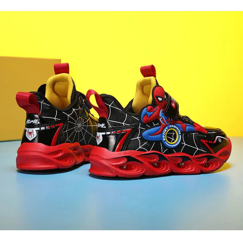 Disney Boys Shoes LED Lights Cartoon Leather Non-slip