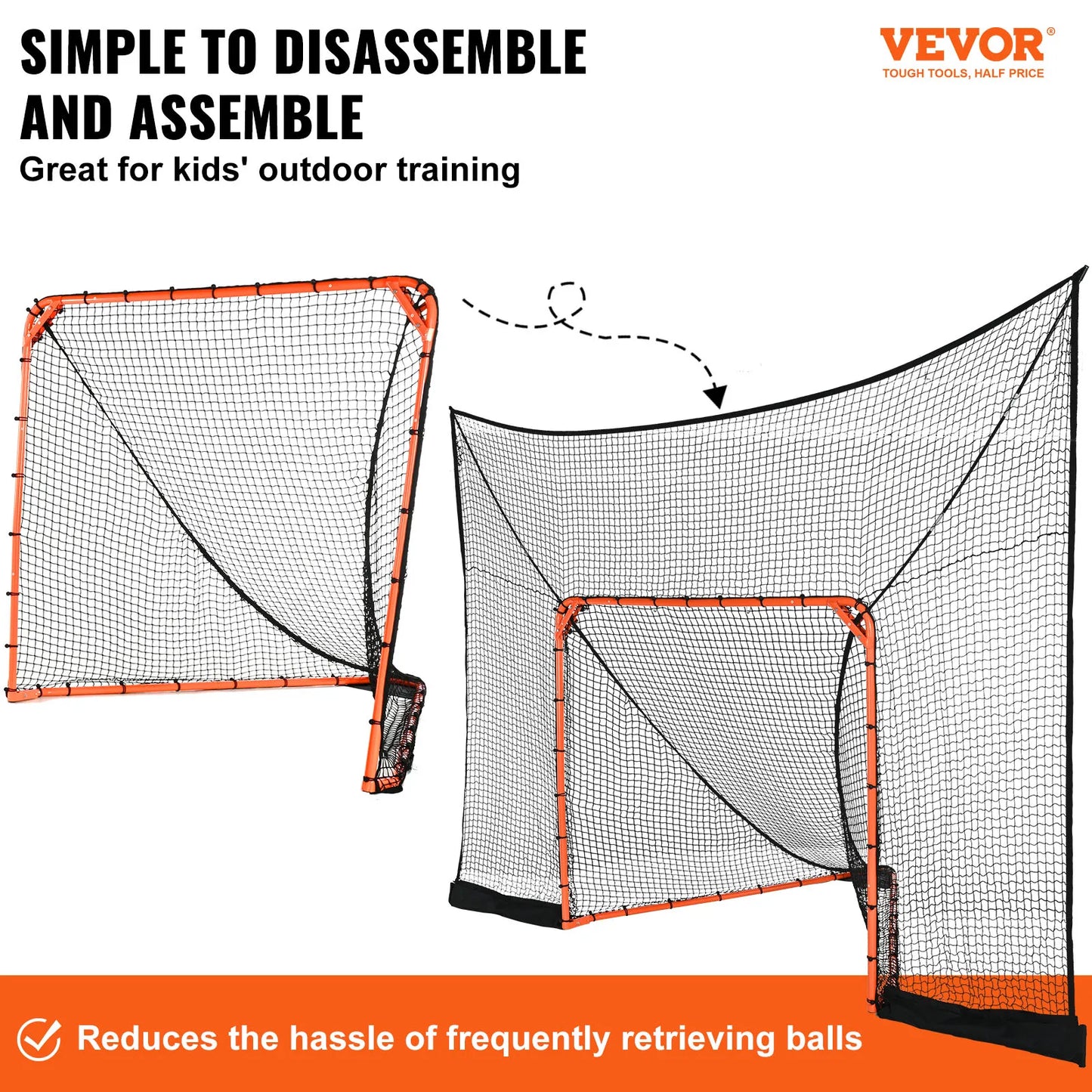12' x 9' Hockey and Lacrosse Goal Backstop Net Training