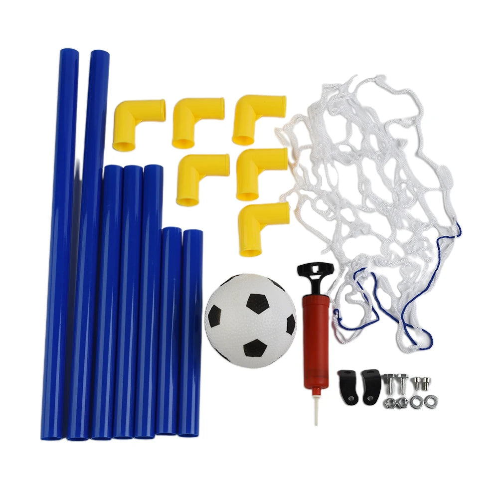 1 Set Indoor Mini Folding Soccer Goal Post Net Pump