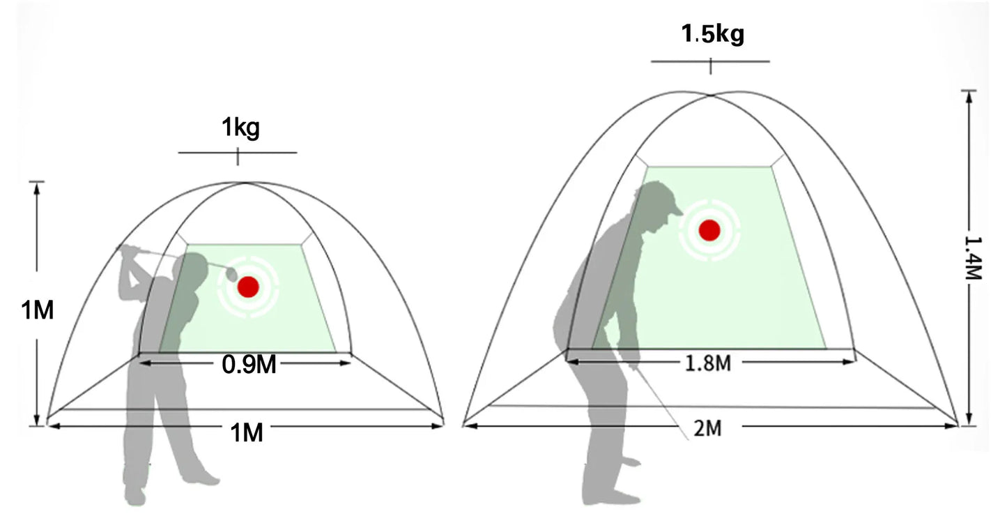 Indoor 2M Golf Practice Net Tent Golf Hitting Cage