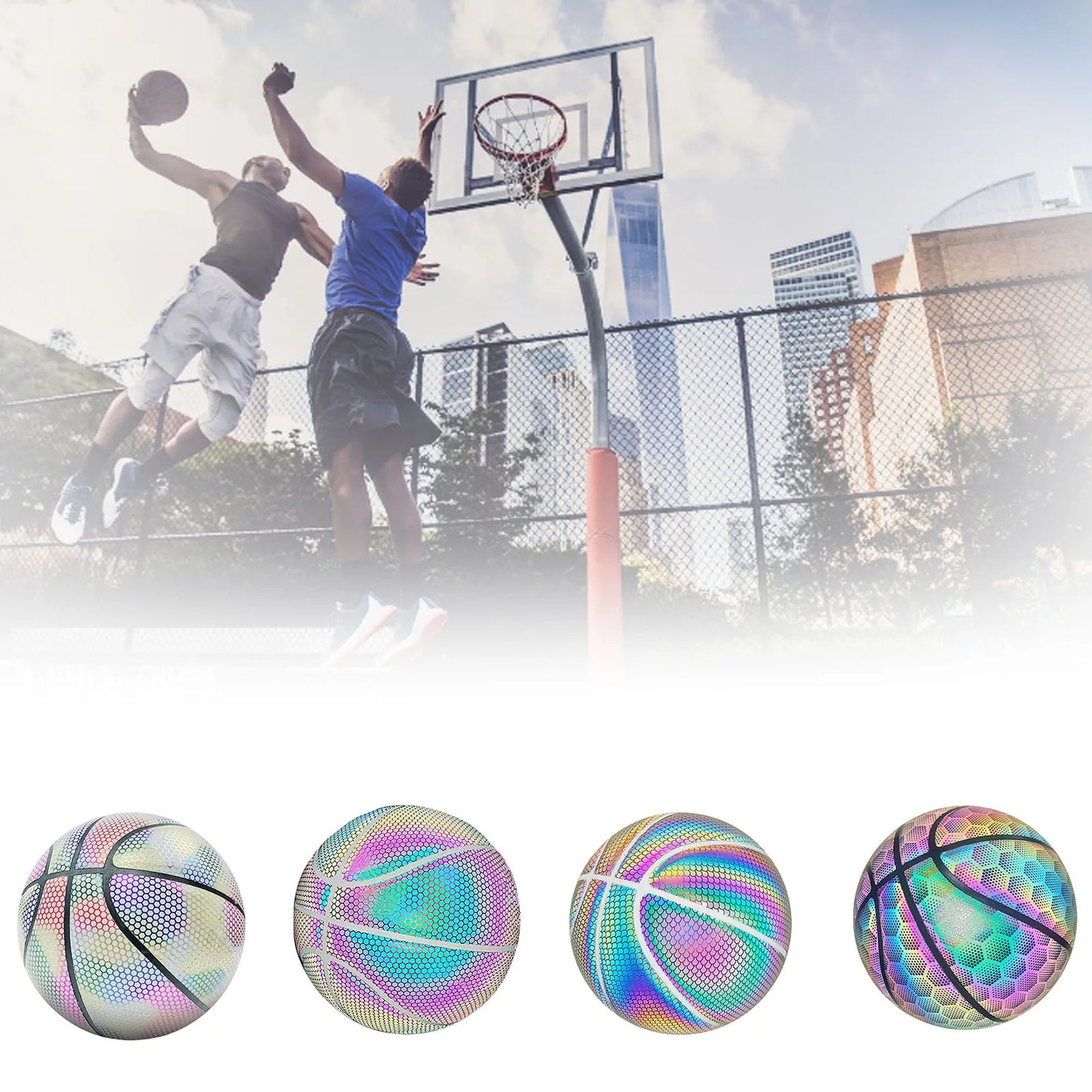 Luminous Basketball Reflective Lighted PU Wear-Resistant Glowing