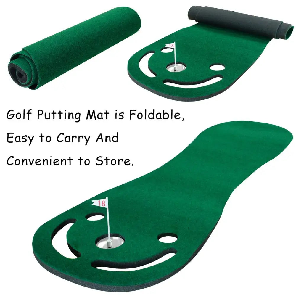 Putting Green Mats Set for Golf Putting Use Included 1 Putter & 3 Balls