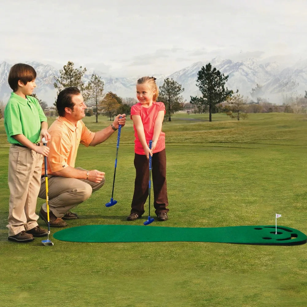 Putting Green Mats Set for Golf Putting Use Included 1 Putter & 3 Balls