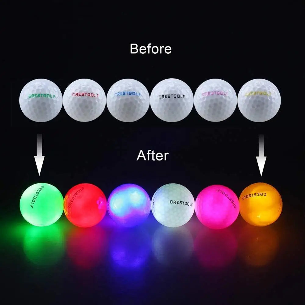 Crestgolf Golf Ball with Logo 3pcs/6pcs/10pcs/30pcs/Pack Night Glow LED Golf Ball-Six Color for Your Choice