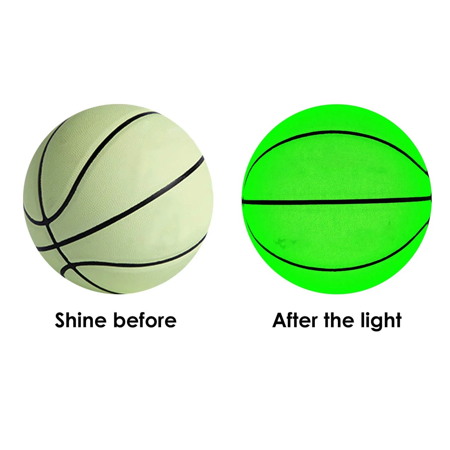 Luminous Basketball Holographic Reflective Wear-Resistant Glowing Night