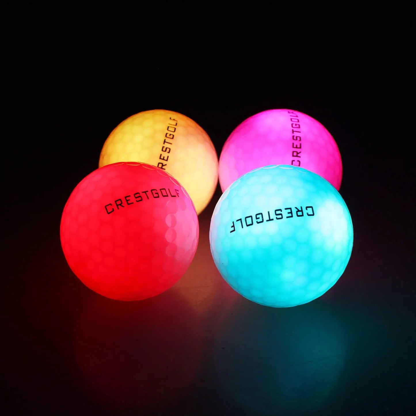 Crestgolf Golf Ball with Logo 3pcs/6pcs/10pcs/30pcs/Pack Night Glow LED Golf Ball-Six Color for Your Choice