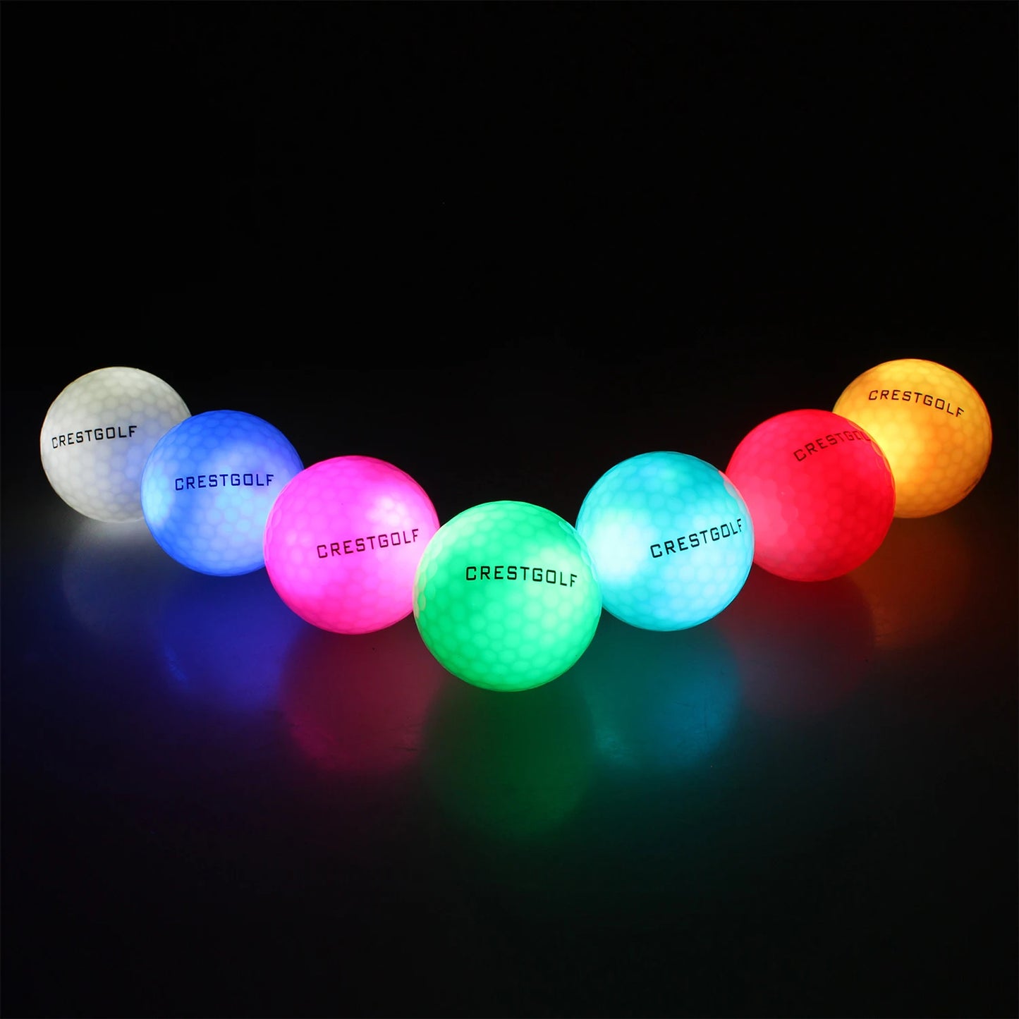 Crestgolf Golf Ball with Logo 3pcs/6pcs/10pcs/30pcs/Pack Night Glow LED Golf Ball-Six Color for Your Choice