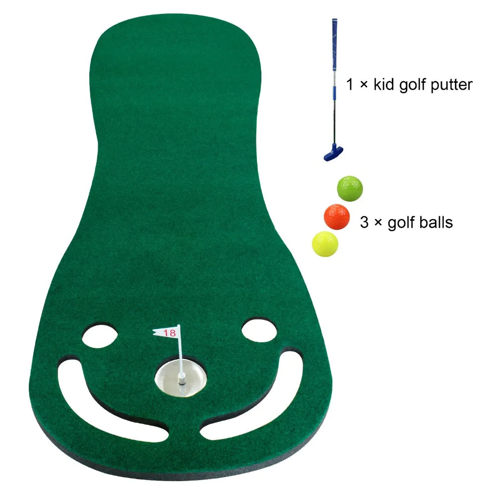 Putting Green Mats Set for Golf Putting Use Included 1 Putter & 3 Balls