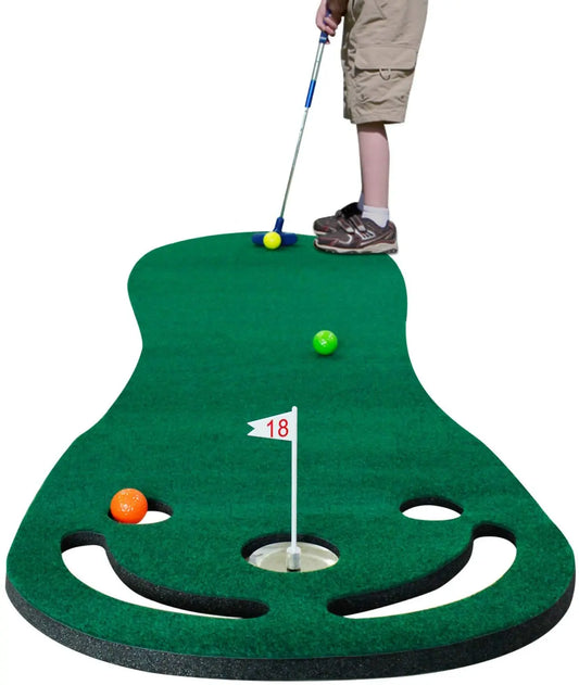 Putting Green Mats Set for Golf Putting Use Included 1 Putter & 3 Balls