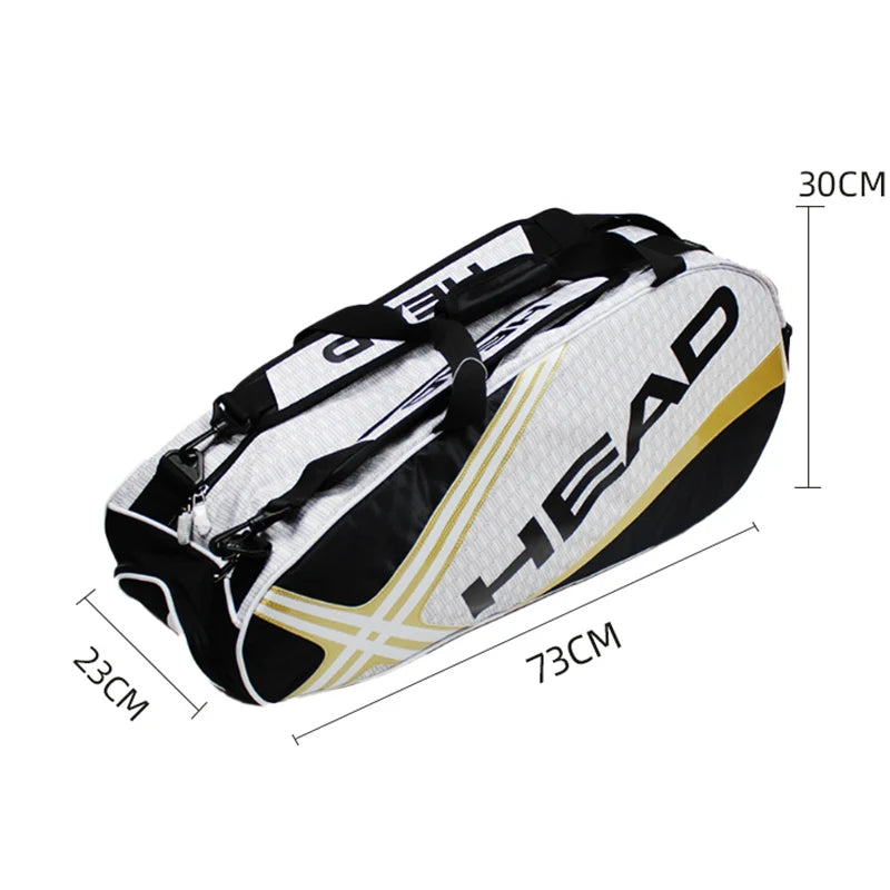 Tennis Rackets Bag Large Capacity 3-6 Pieces Tennis Badminton Gym bag Separated Shoes Bag