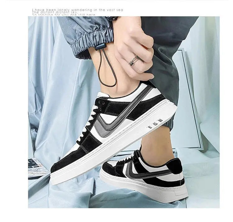 2024 New Men's Fashion Casual Color Blocking Lace Up