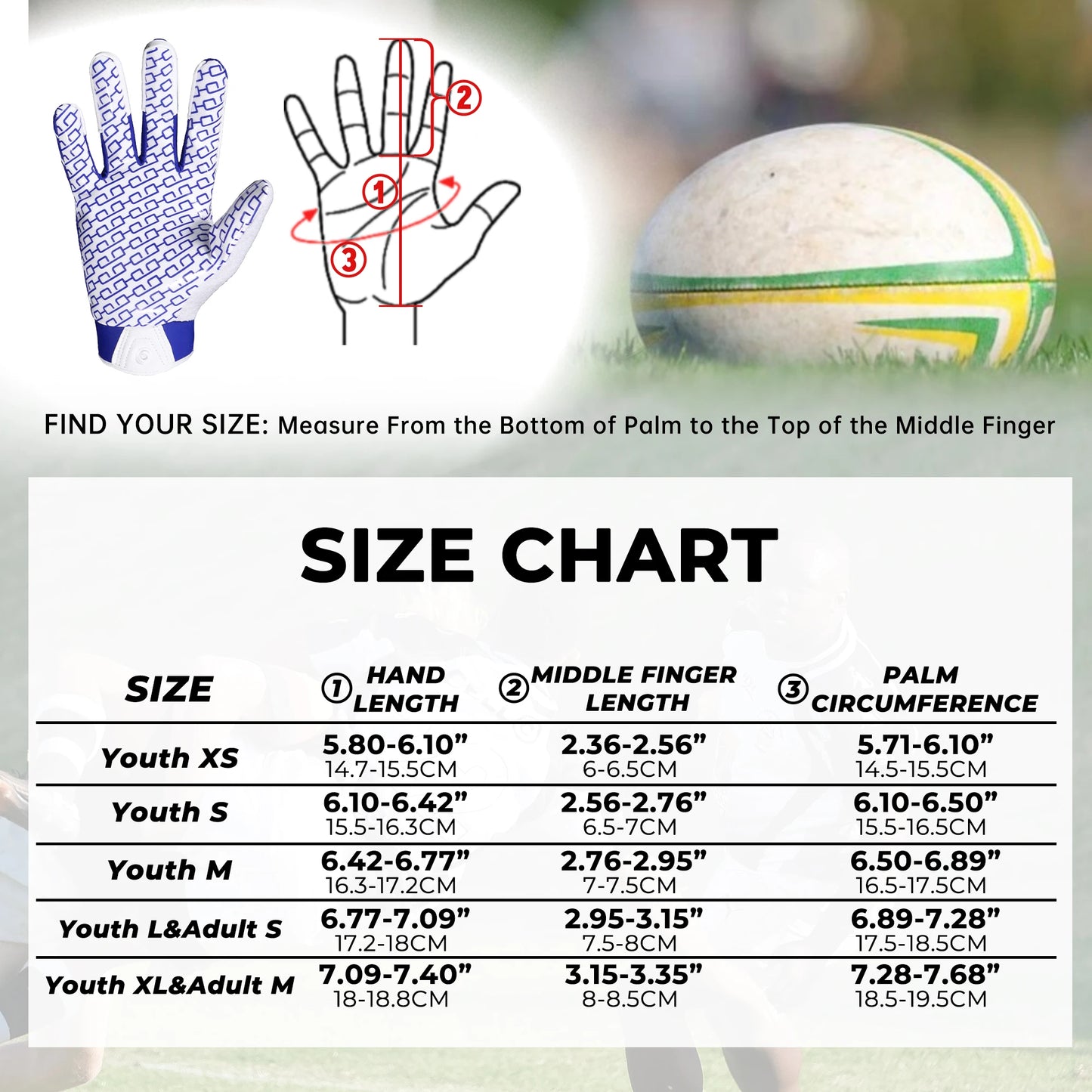 HANDLANDY Youth American Football Gloves for Boys