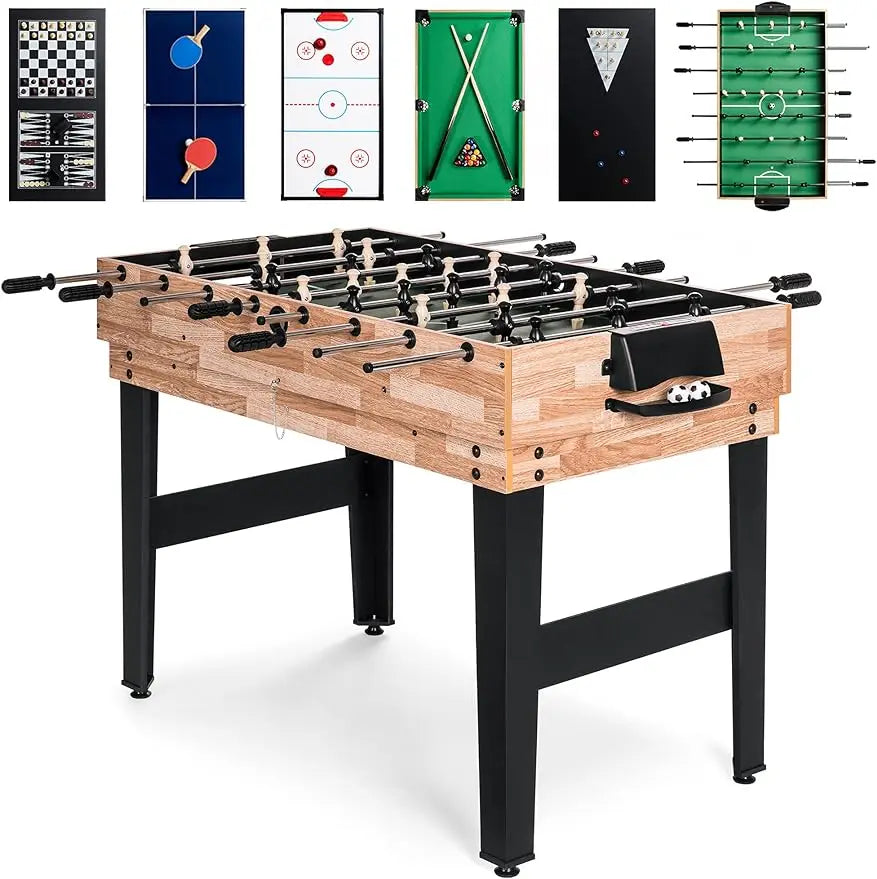 2x4ft 10-in-1 Combo Game Table Set w/Hockey, Foosball, Pool, Shuffleboard,