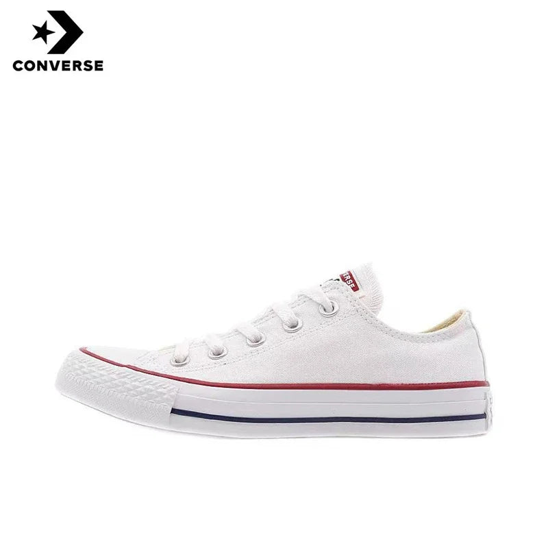 Converse Chuck Taylor All Star Men and Women Skateboarding Shoes Low-top Outdoor Lightweight Vintage Sneaker White