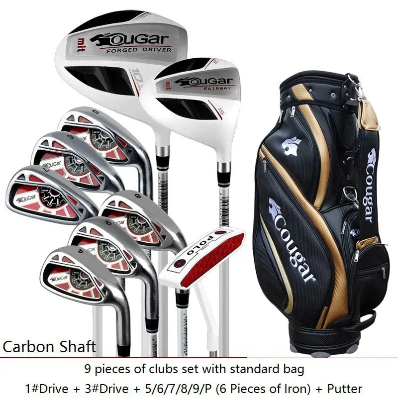 Cougar. MENS golf clubs full set  driver+wood+irons with bag carbon and steel shaft