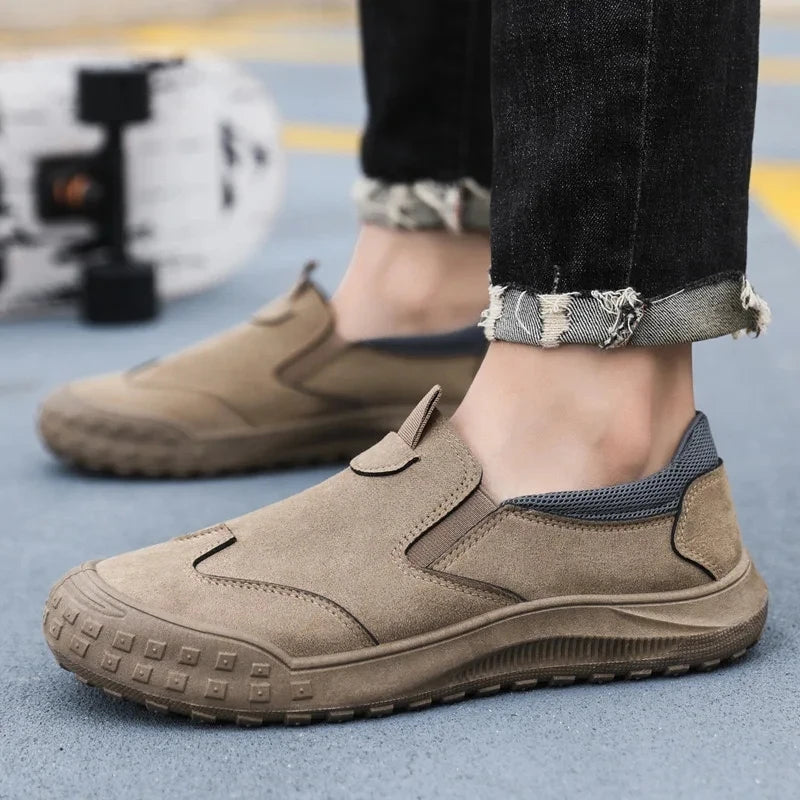 2024 Men's casual shoes Vulcanized Work loafers Mesh Lightweight Man sports shoes Canvas Shoes for Men  ﻿