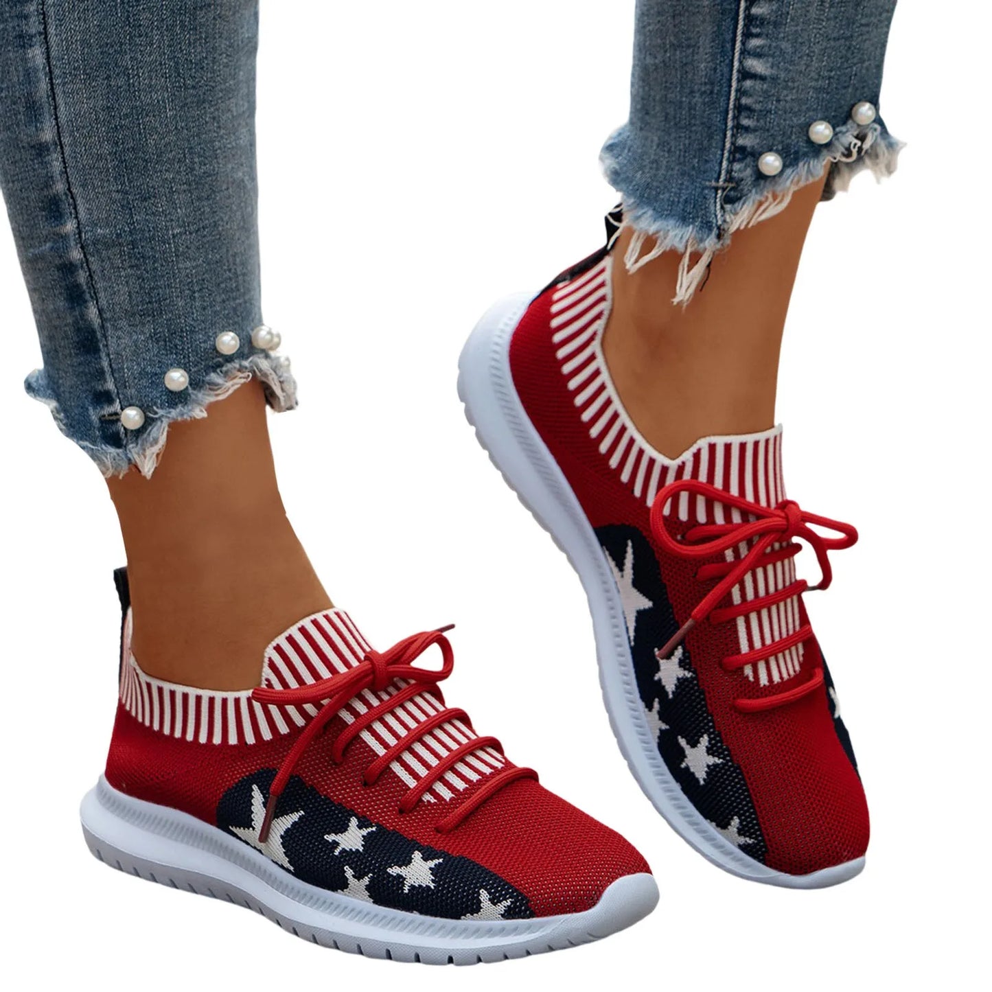 Women Casual Sports Shoes Knitted Socks Comfy Casual Sports