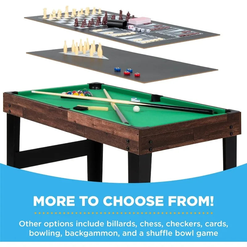 Best Choice Products 2x4ft 10-in-1 Combo Game Table Set for Home,