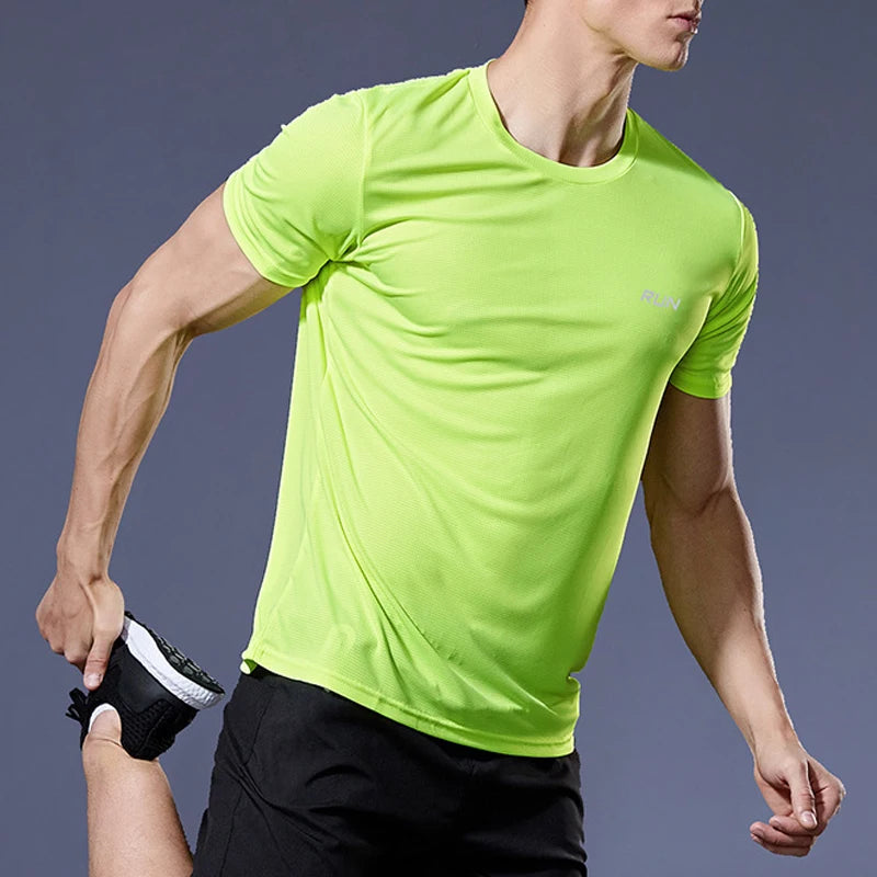 Sport Gym Shirt Men Quick Dry Running Short Sleeve Fitness t-Shirt