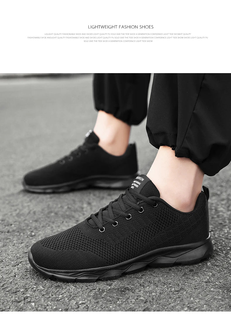 New Men's Shoes Breathable Casual Sneakers Summer White Running Shoes Lightweight Soft Sports Shoe for Male Large Size 35-45