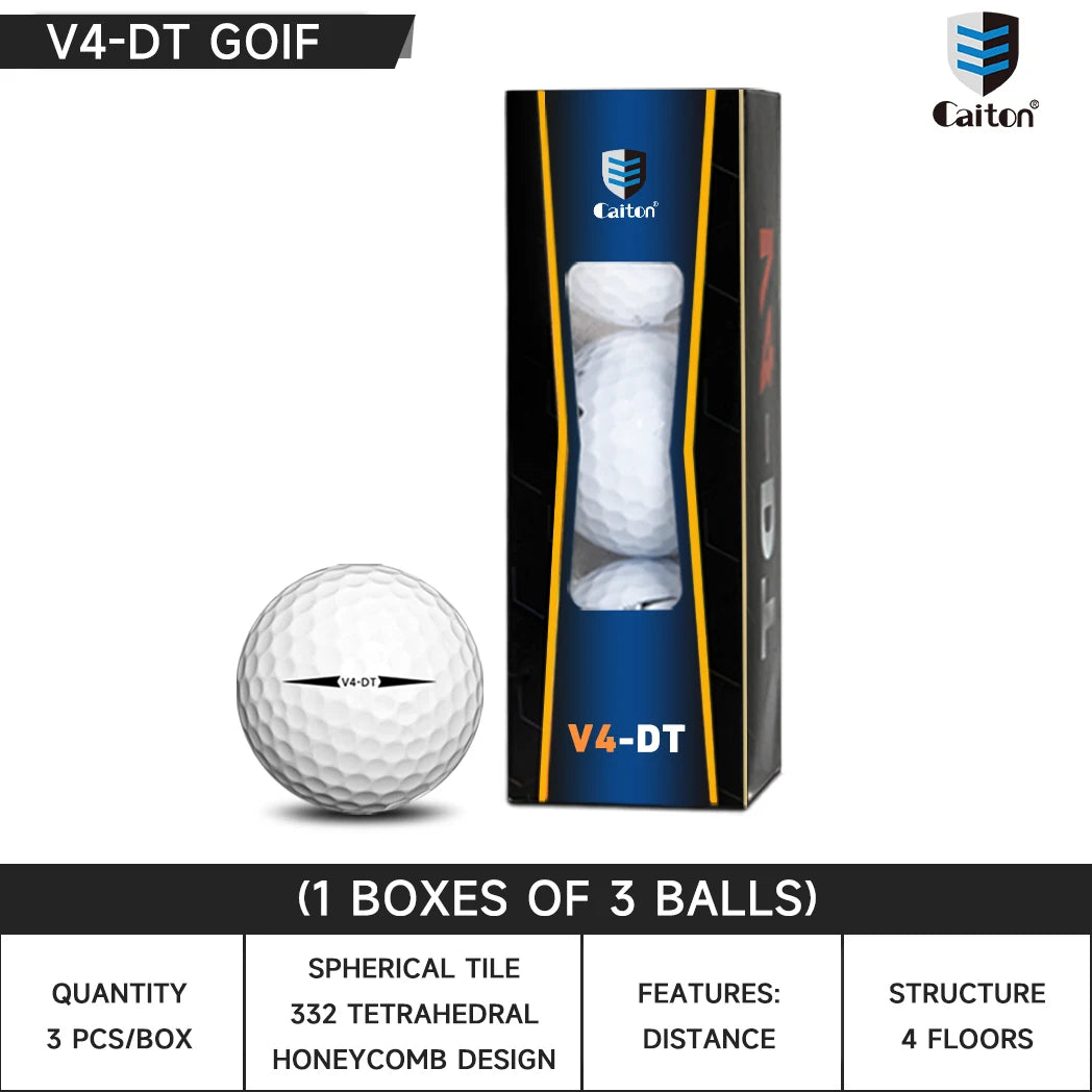 Caiton Pro Golf Balls - 4 Layers, DuPont Surlyn, Adds 30 Yards, Tournament Performance, Great Feel (12/6/3 Pack)