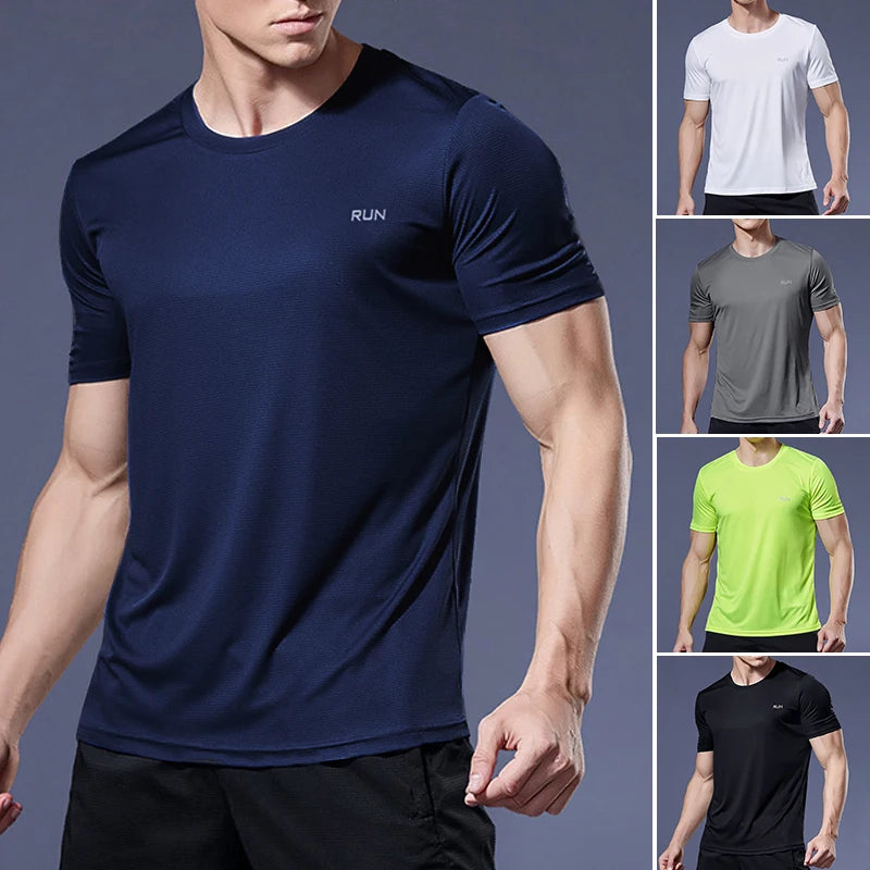 Sport Gym Shirt Men Quick Dry Running Short Sleeve Fitness t-Shirt