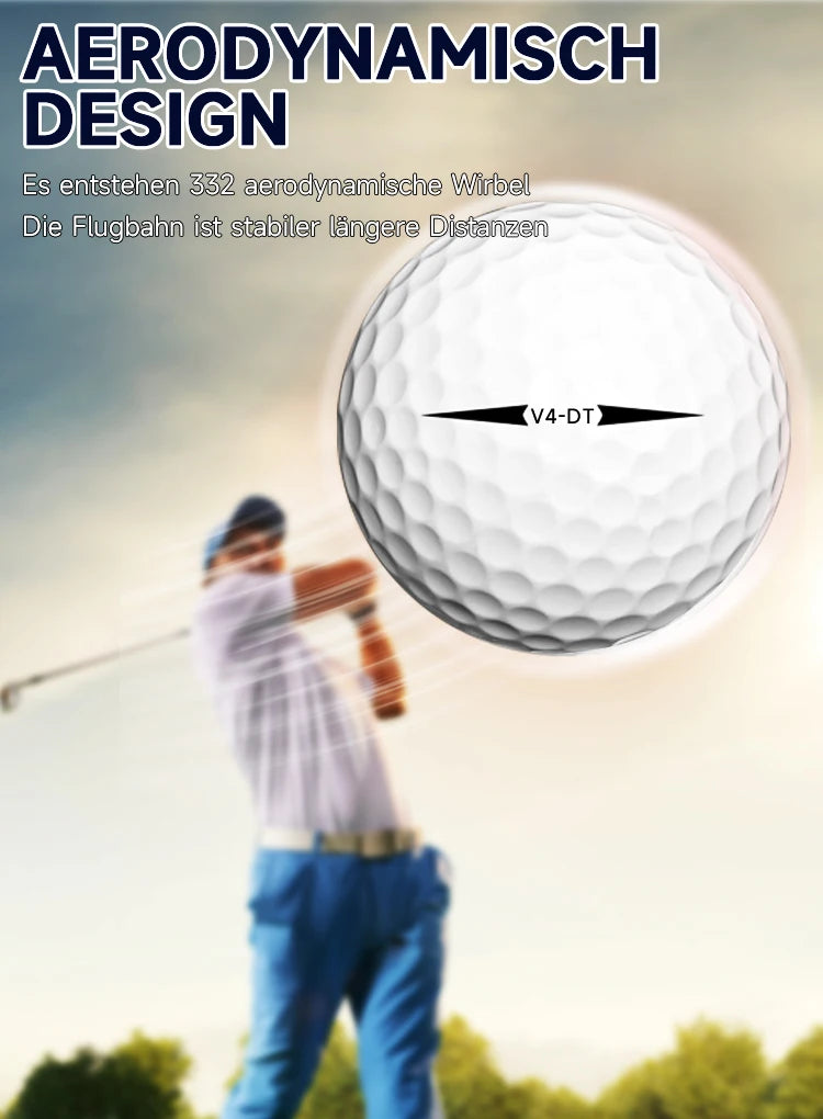 Caiton Pro Golf Balls - 4 Layers, DuPont Surlyn, Adds 30 Yards, Tournament Performance, Great Feel (12/6/3 Pack)