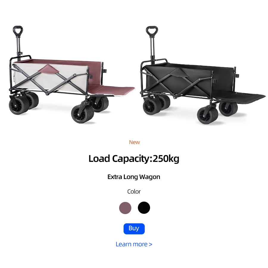 Heavy Duty Large Capacity Folding Wagon Shopping Beach Garden Pull Trolley Collapsible Folding Outdoor Portable Utility Cart