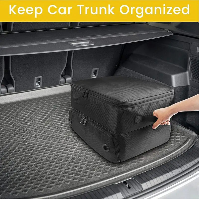 Golf Organizer for Car 2 Layers Golf Supplies Storage Bag Oxford