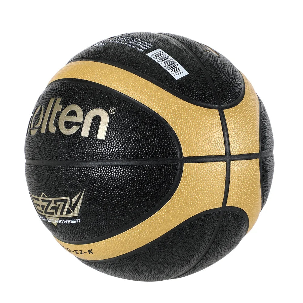 Molten-EZ-K Size 7 Basketball, Black, Gold, Outdoor, Indoor