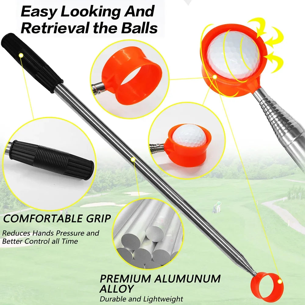 12ft/9ft Golf Ball Retriever Stainless Steel Telescopic Comfortable Handle