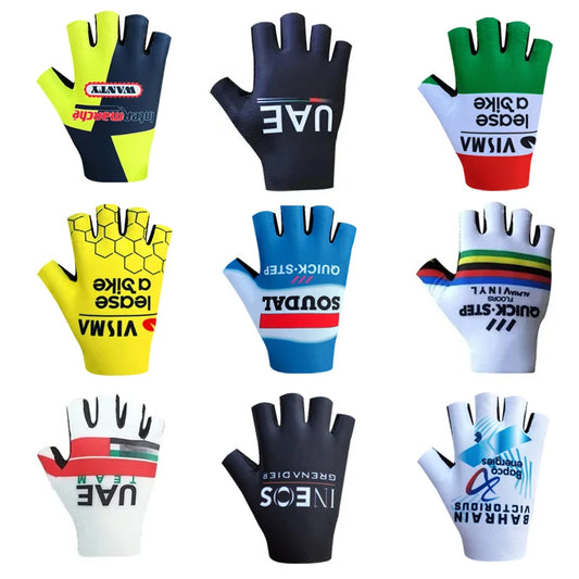 Pro Team Breathable Cycling Gloves, Anti Slip and Shock-absorbing Bike Gloves, Half Finger