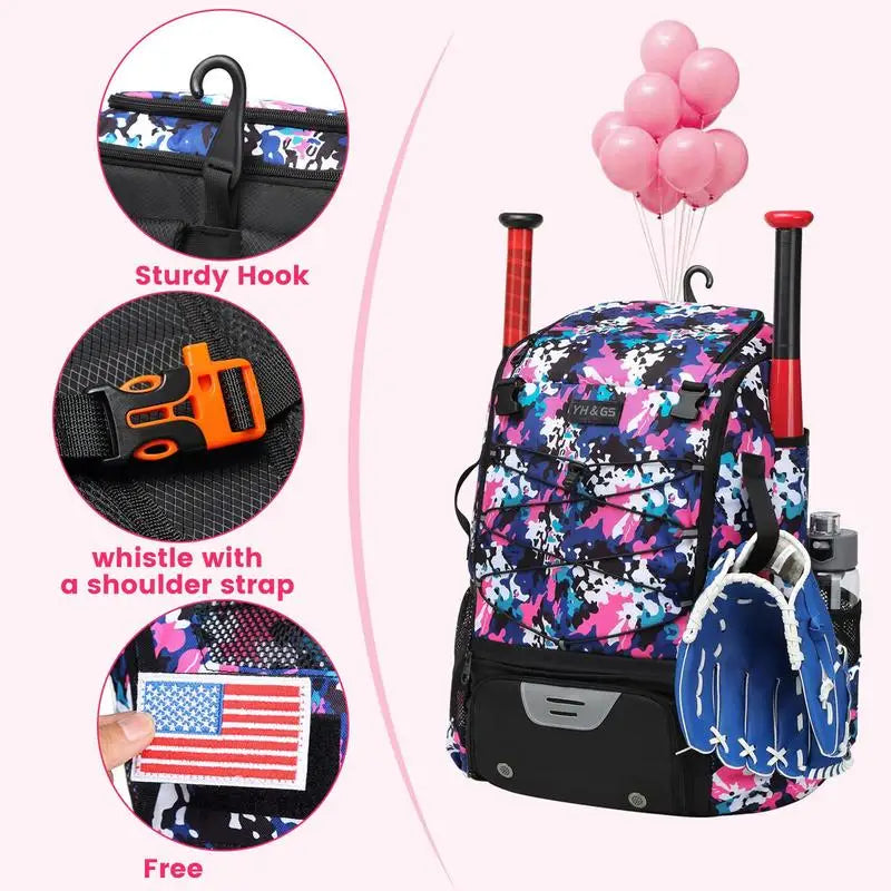 Bat Bag Baseball Youth Waterproof Softball or Baseball Backpack with Shoes Compartment