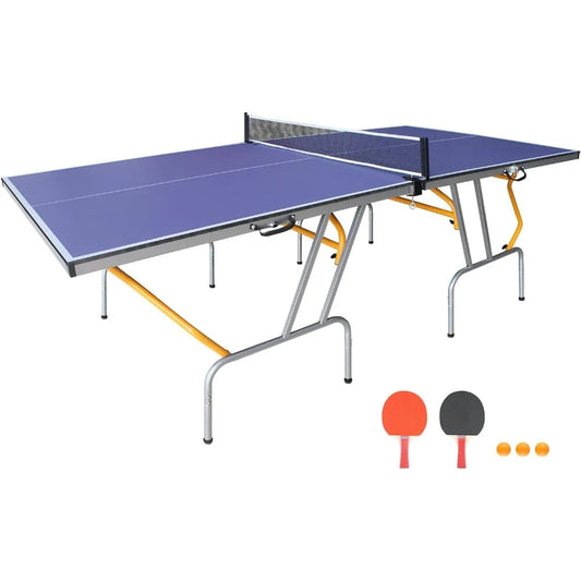 8ft Foldable Ping Pong Table - Mid-Size with Net and 3 Balls Play 2 Paddles