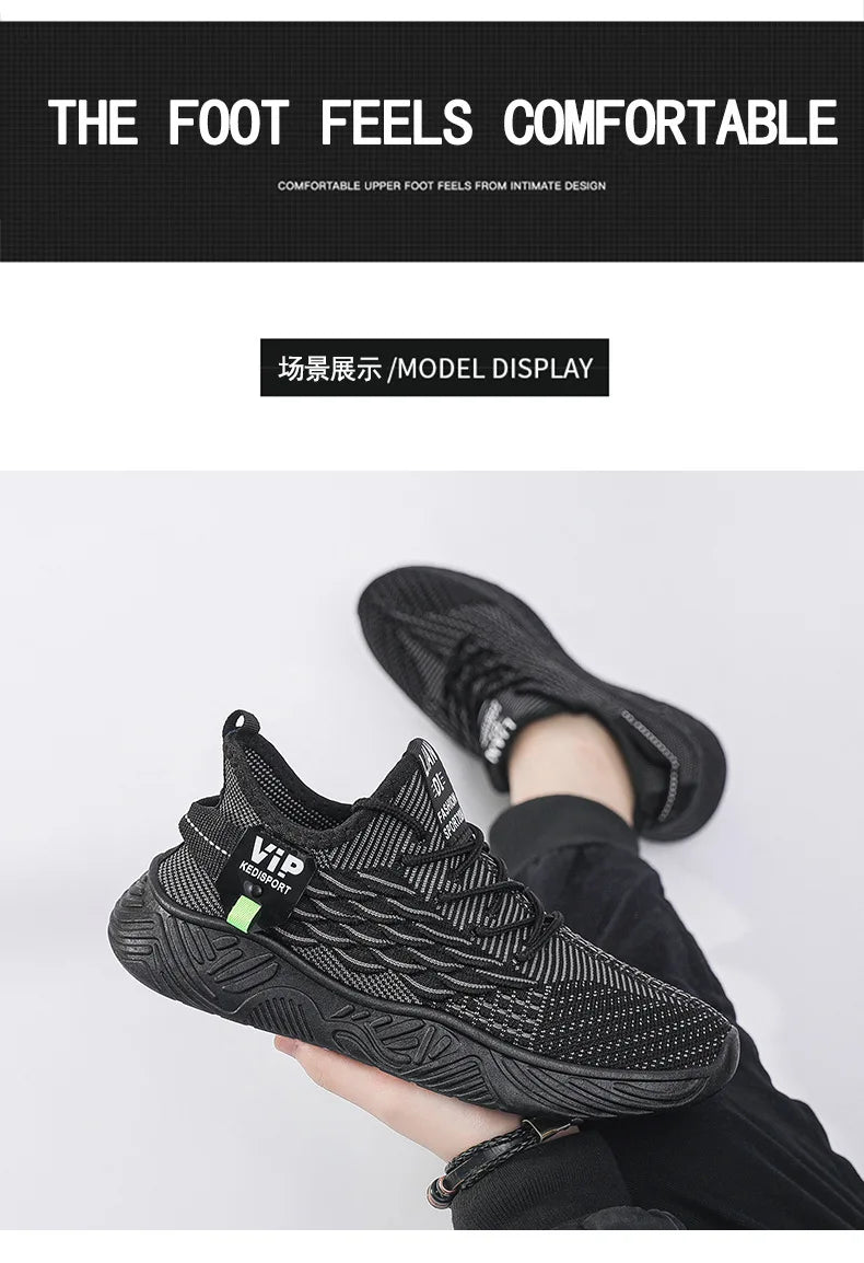 Men Running Shoes Mesh Breathable Sneaker Comfortable