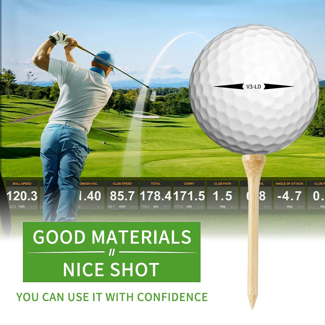 50pcs 3-Layer Golf Balls 332 Dimple, Max Distance