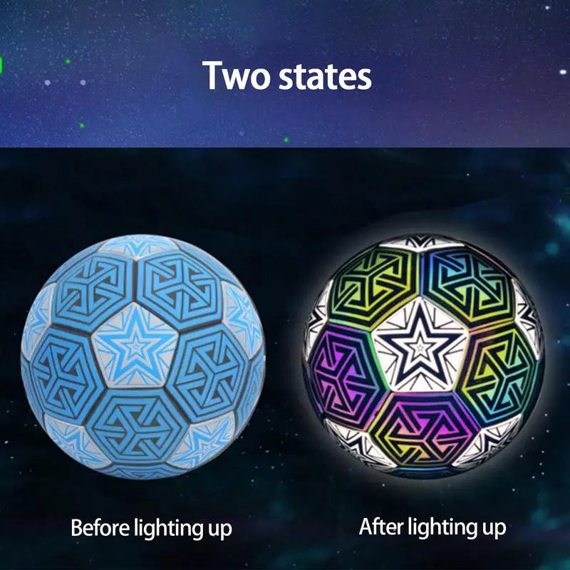 Light Up Flexible Luminous Soccer Ball Size 5 School Training