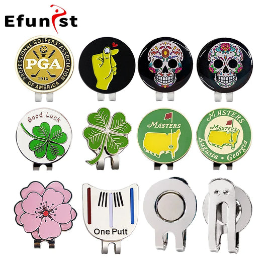 1Pcs Golf Ball Marker Golf Cap Clips With Magnet Mark Golf Ball Position Removable Metal Various Styles Men Women Drop Ship