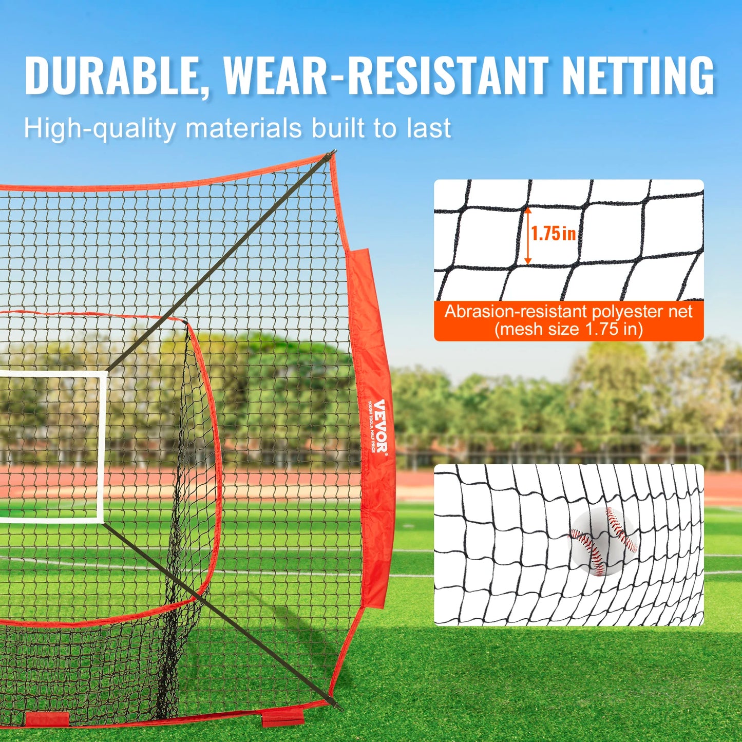 VEVOR 7x7 ft Baseball Softball Practice Net Hitting Catching Pitching Baseball Training Aids