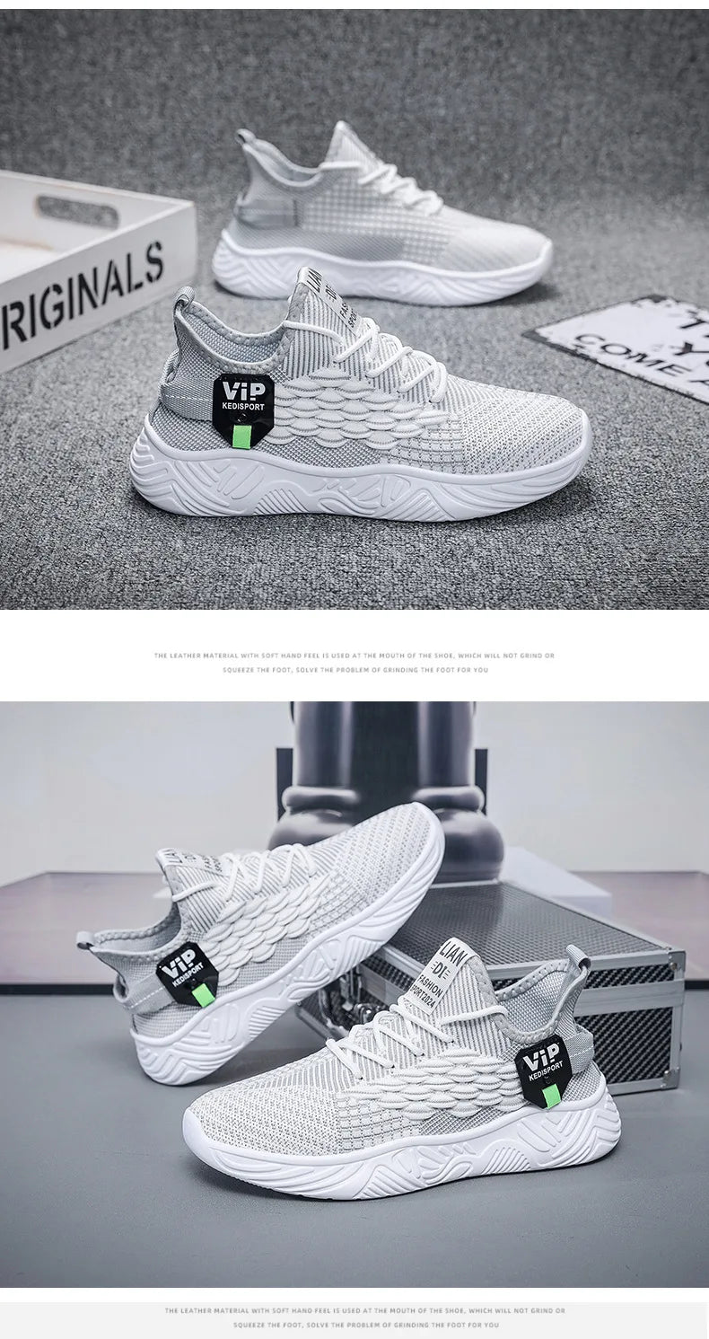 Men Running Shoes Mesh Breathable Sneaker Comfortable