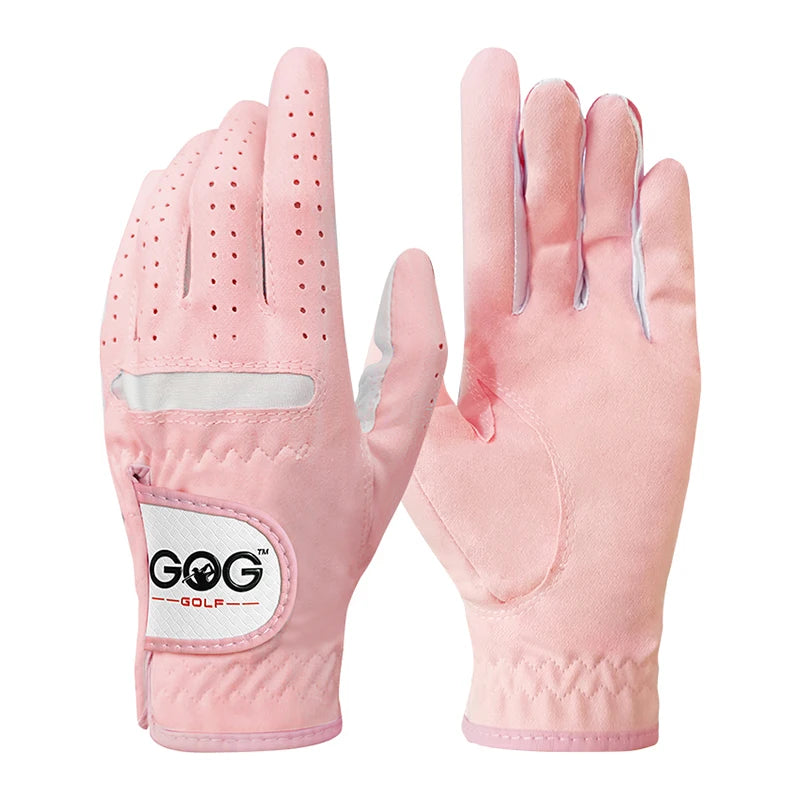 1pair GOLF GLOVES BLUE or PINK Professional Breathable soft Fabric women