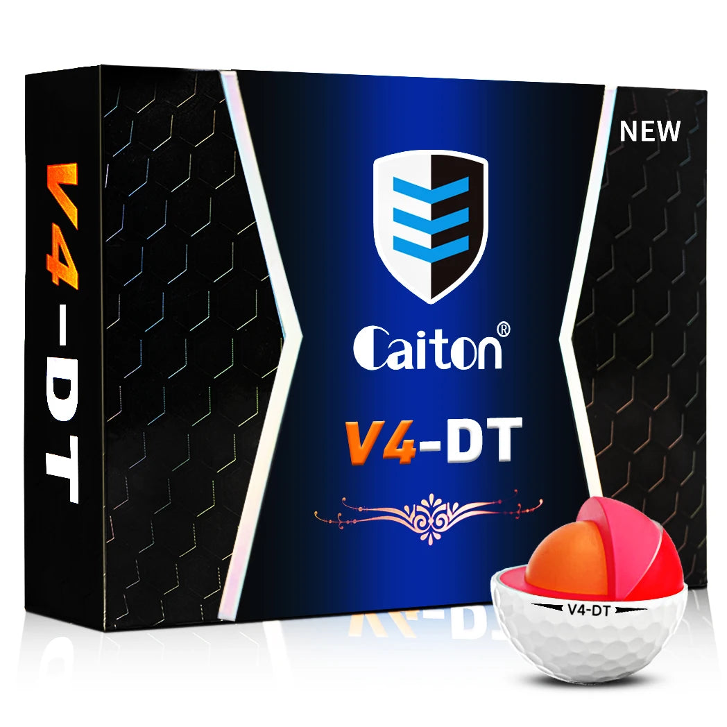 Caiton Pro Golf Balls - 4 Layers, DuPont Surlyn, Adds 30 Yards, Tournament Performance, Great Feel (12/6/3 Pack)