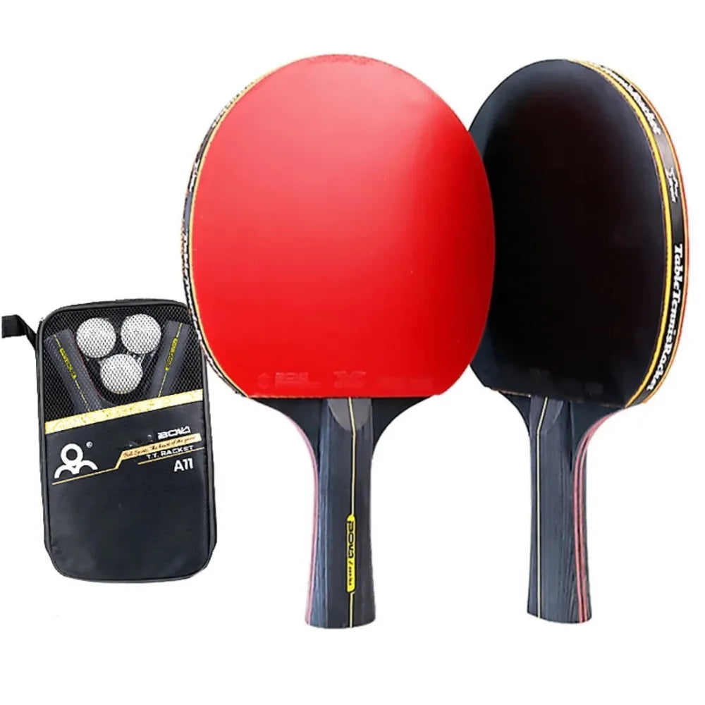 5/6 Star Table Tennis Racket 2PCS Professional Ping Pong Racket Set Pimples-in Rubber Hight Quality Blade Bat Paddle with Bag