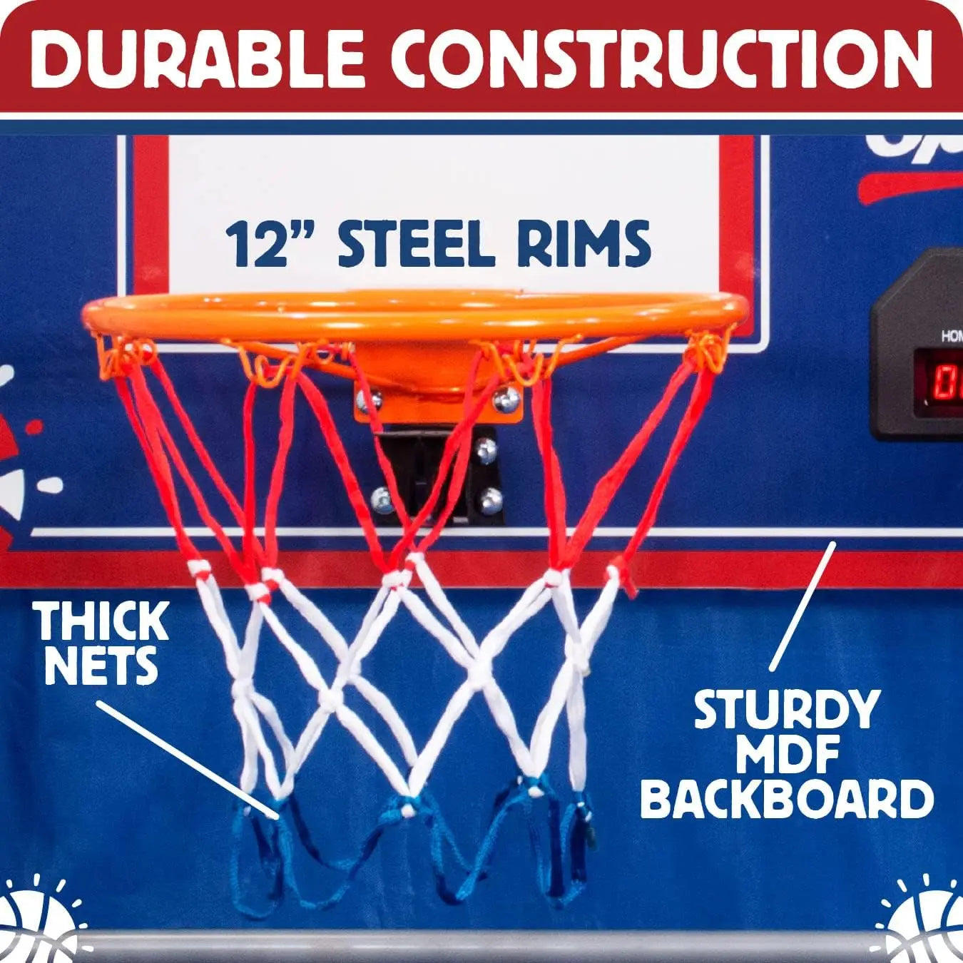 Dual Shot Basketball Fun at Home Scoring 4 Balls Foldable